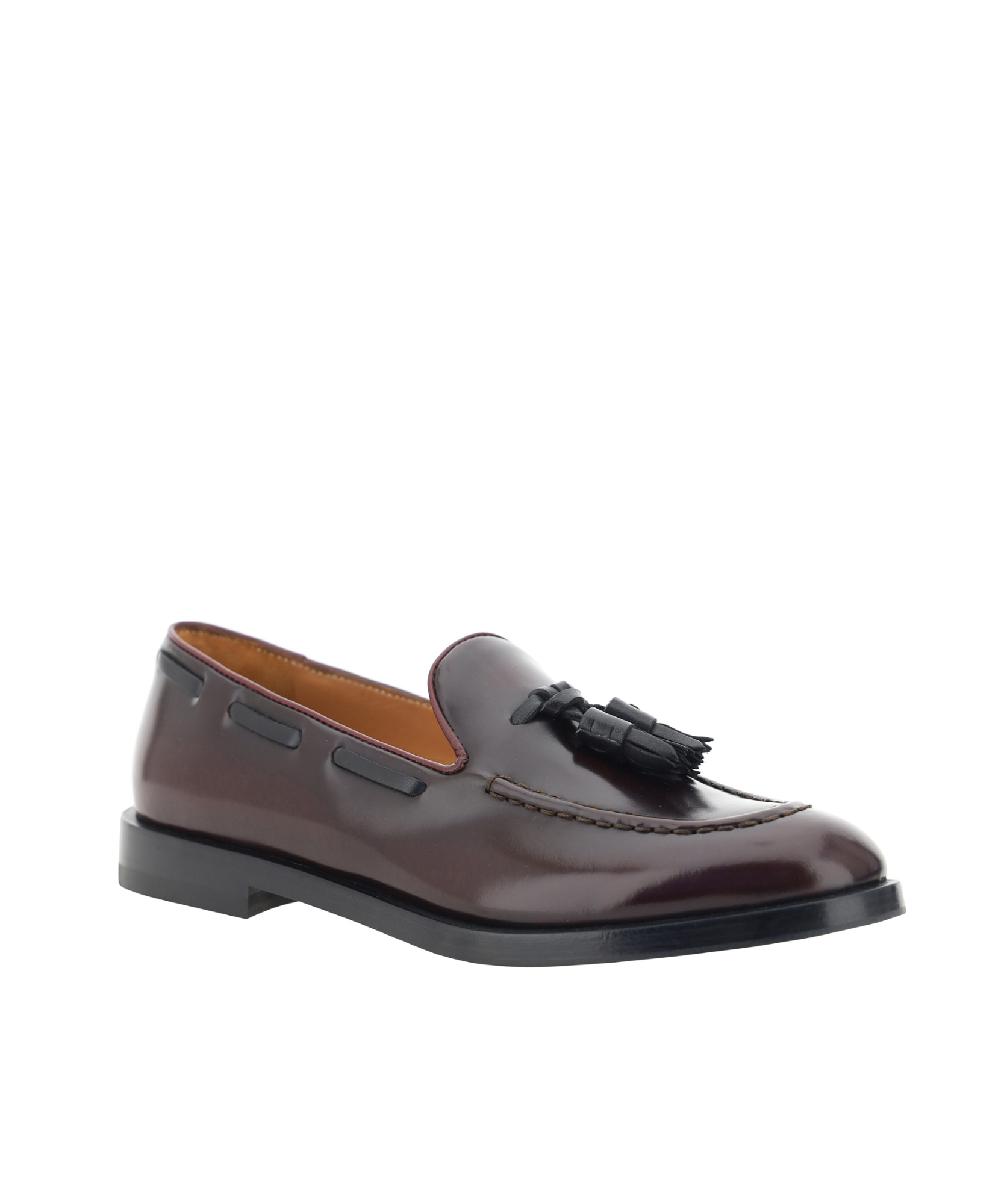 Fratelli Rossetti Mahogany Leather Moccasin With Tassels In Black