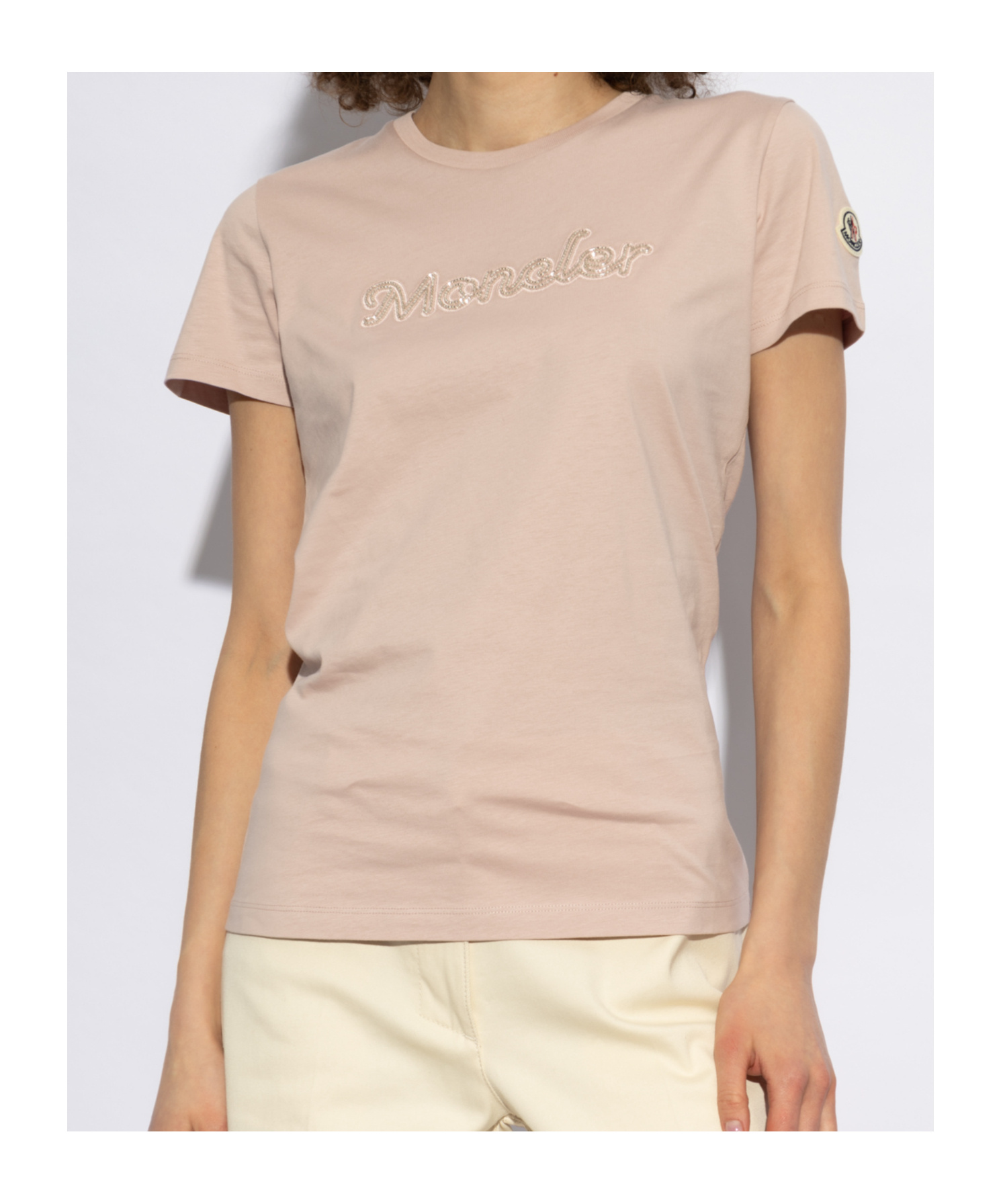 Moncler Short-sleeved T-shirt In Pink