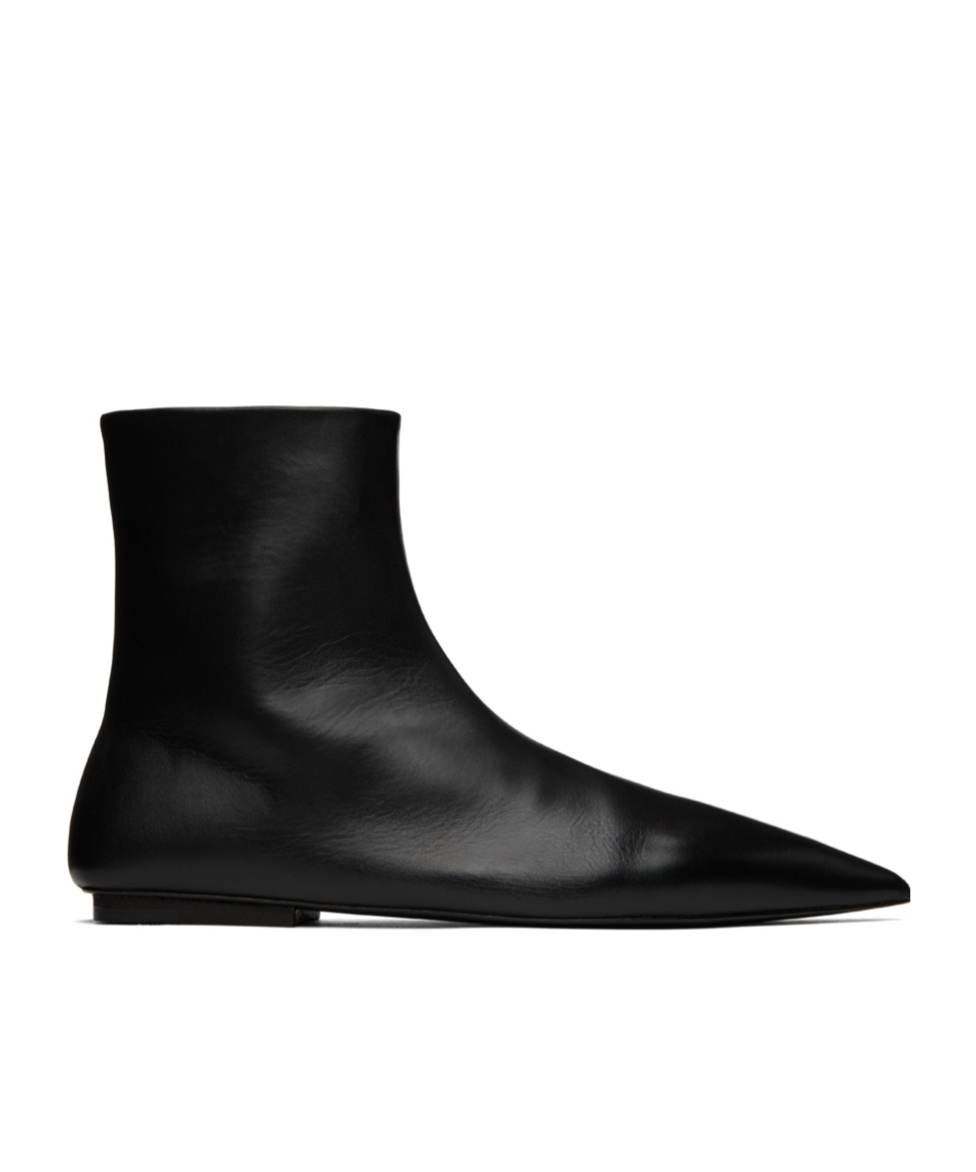 Marsèll Flat Leather Boots In Black