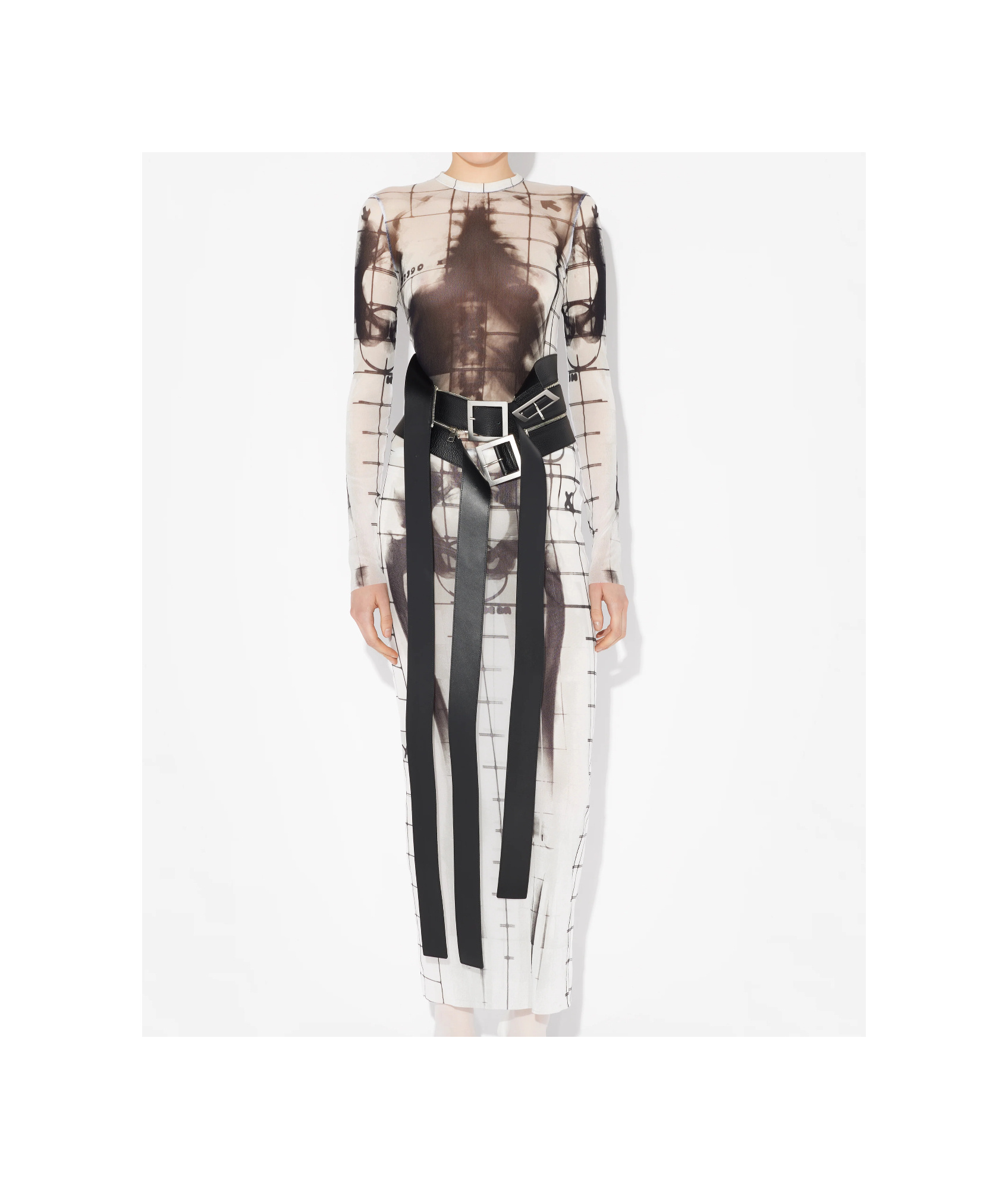 Jean Paul Gaultier Squeletor Maxi Dress In White