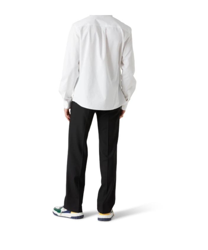 Casablanca White Shirt With Button-down Collar And Logo Embroidery On The Front In White