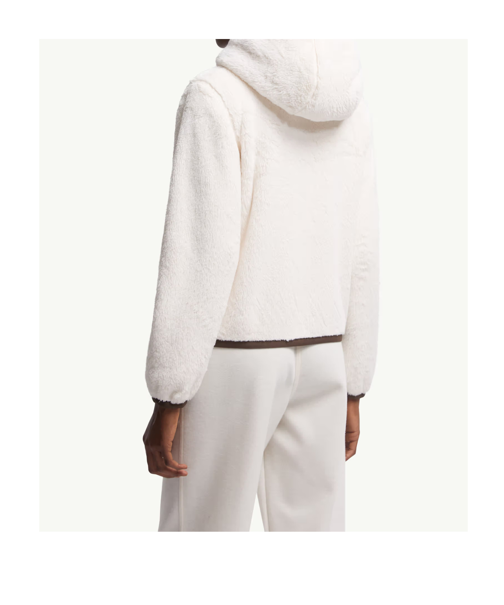 Moncler Padded Polartec Zip-up Hoodie In White