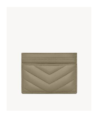 Saint Laurent Cassandre Card Case In Lambskin In Gray