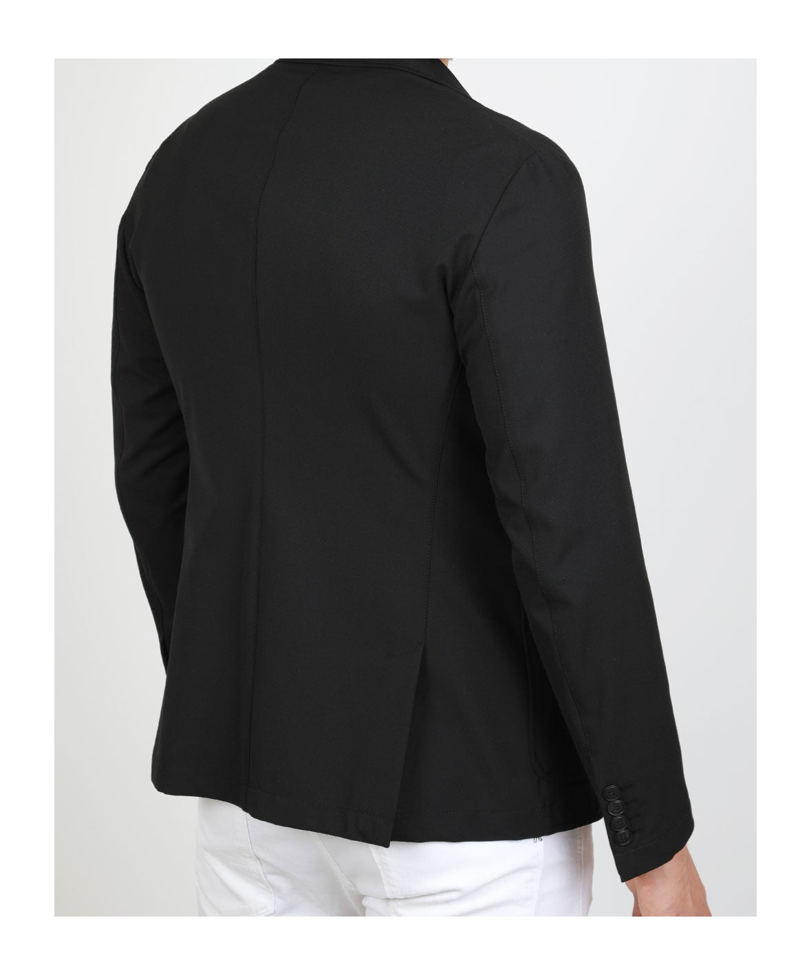 Emporio Armani Lapel Long-sleeved Suit Jacket In Black