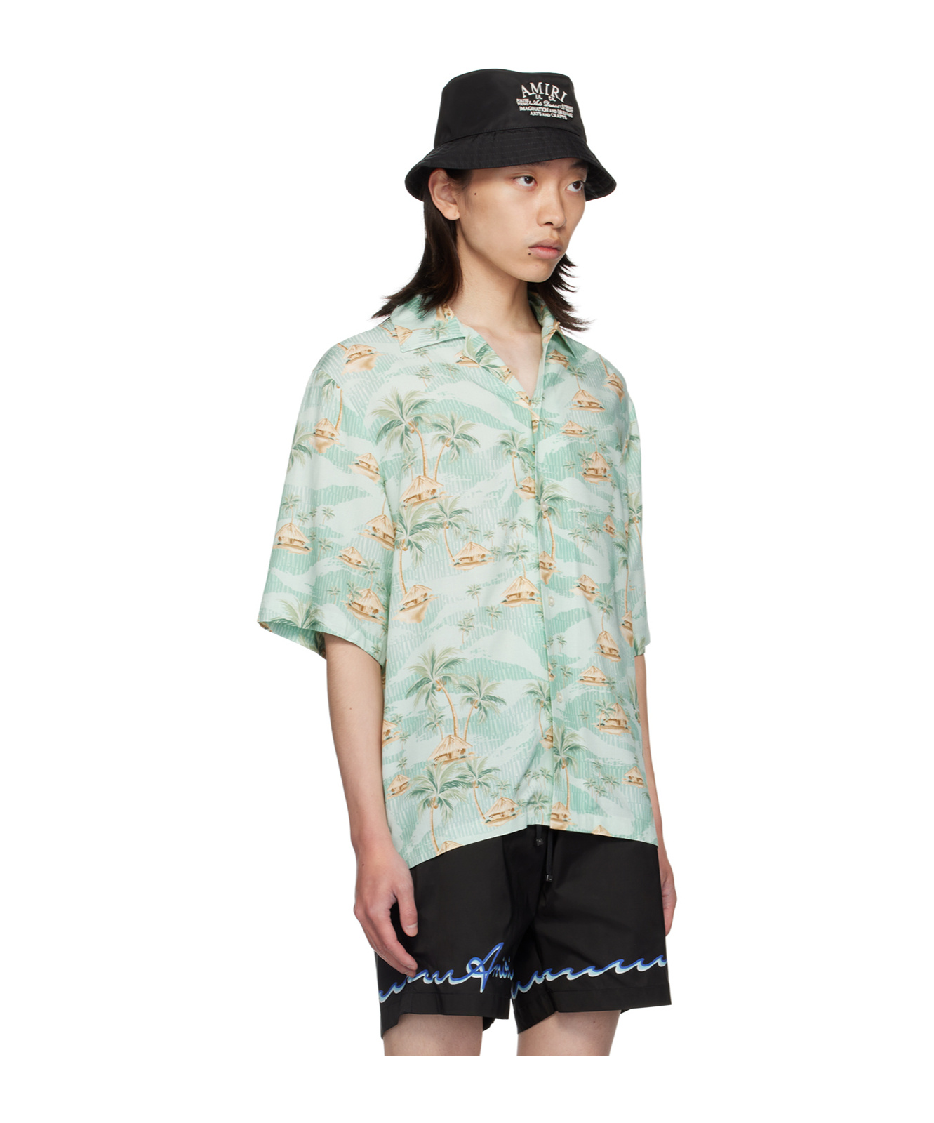 Amiri Printed Short-sleeved Shirt In Green