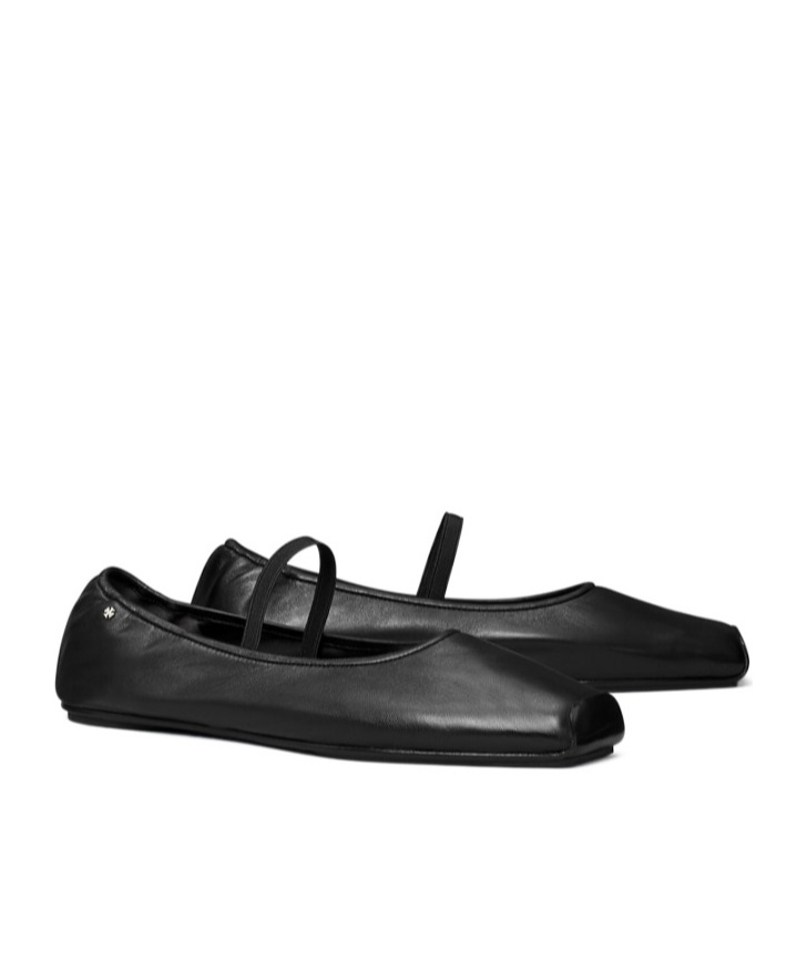 Tory Burch Runway Ballerina Shoes In Black