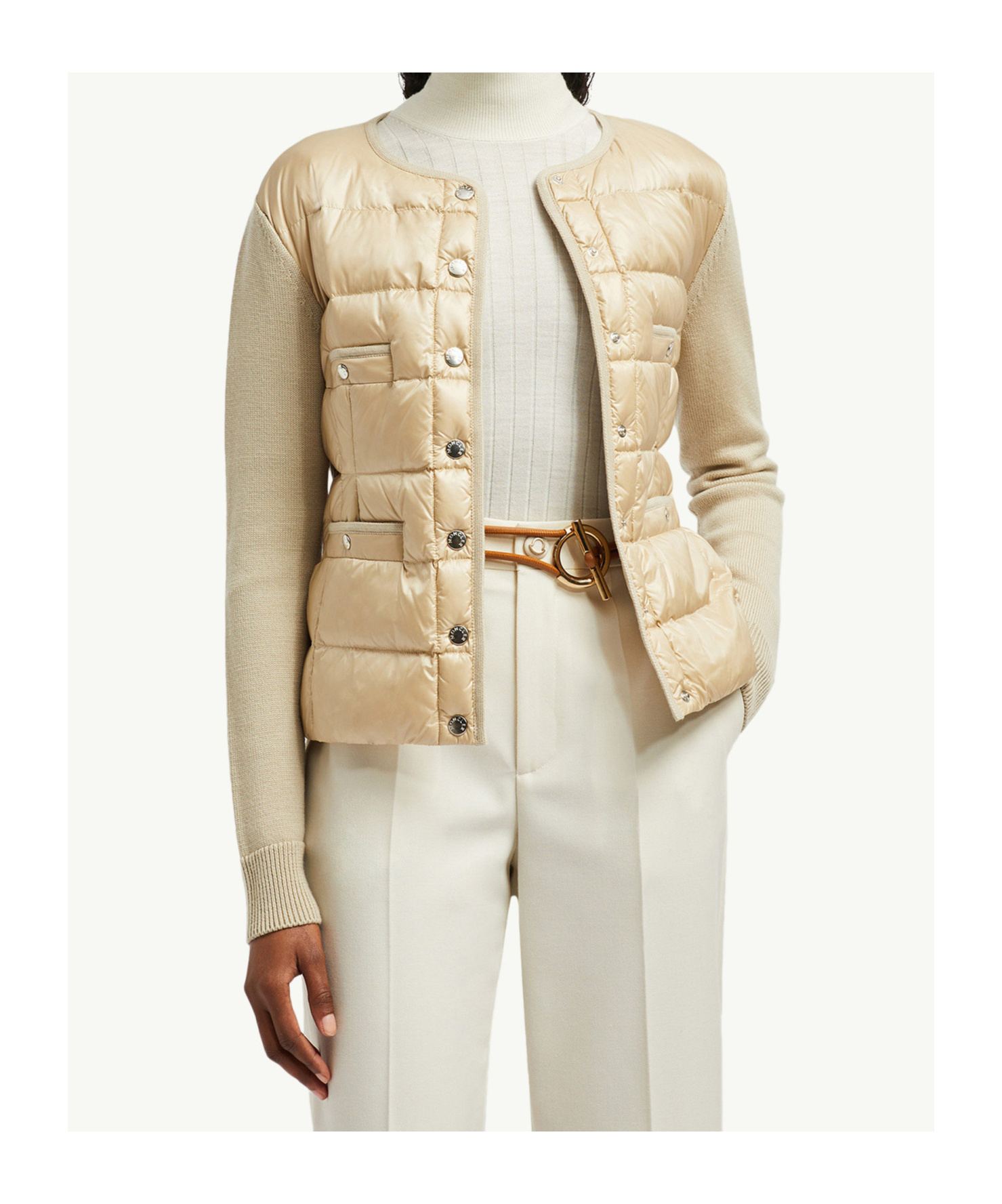 Moncler Padded Wool Cardigan In Multi