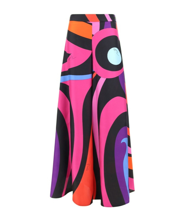 Emilio Pucci Marmo-print Silk Palazzo Pants