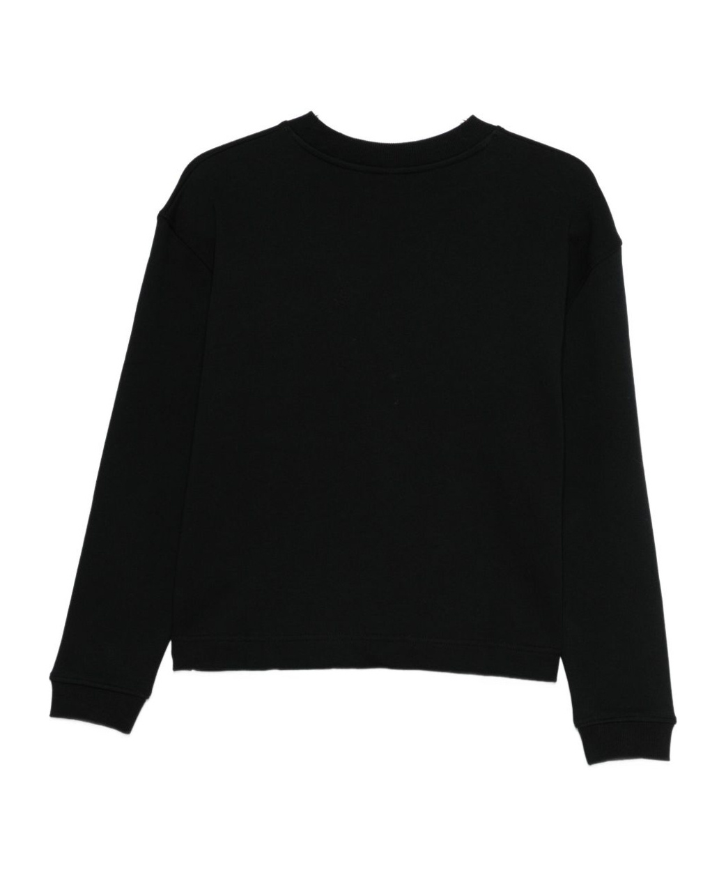 Moschino Relaxed Fit Black Cotton Sweatshirt With Embroidered Logo In Black