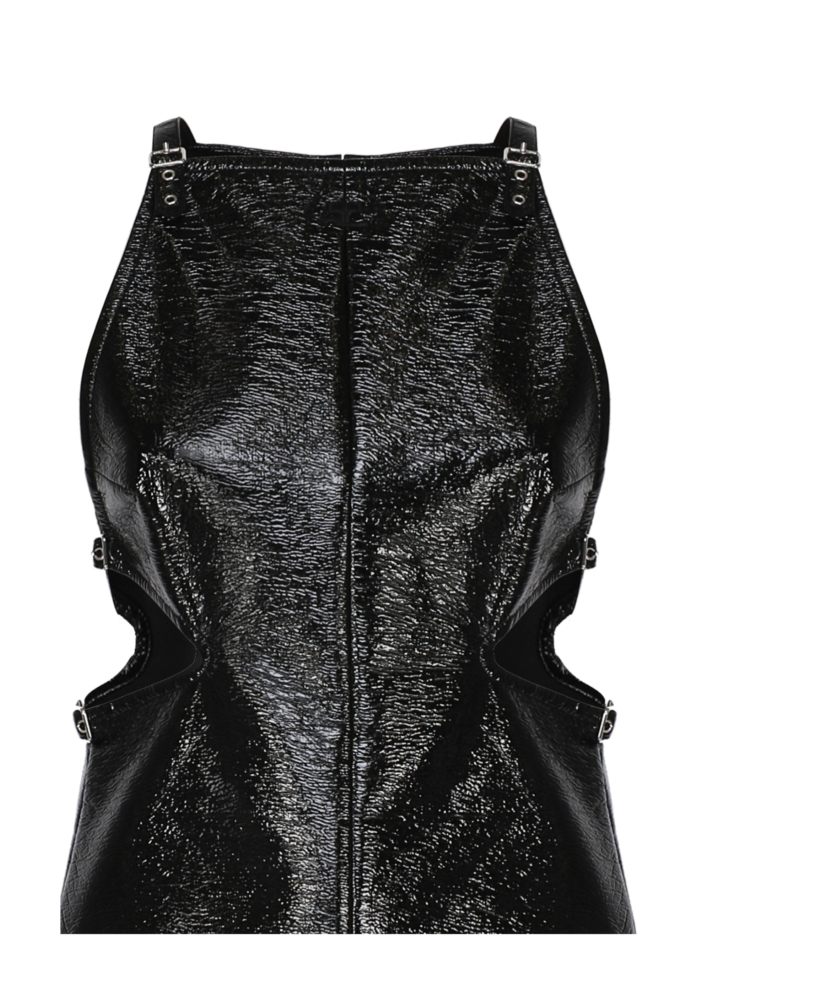 Courrèges Slash Buckle Sleeveless Minidress In Black