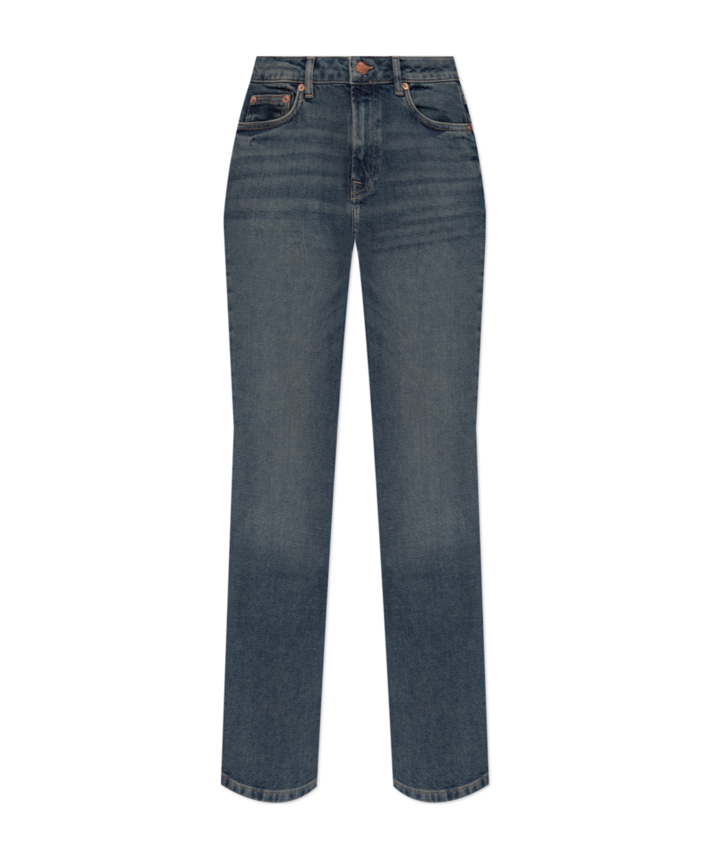 Samsoe & Samsoe High-waisted Straight-leg Jeans In Blue