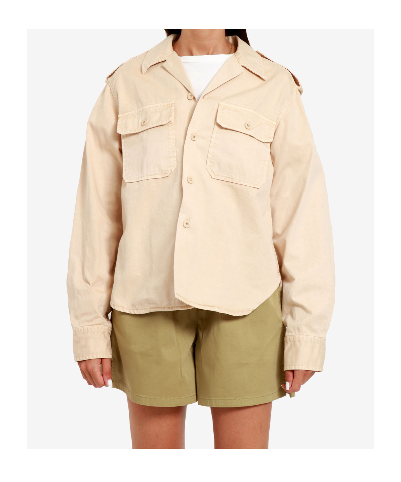 Semicouture Button-down Long-sleeved Shirt In Neutral