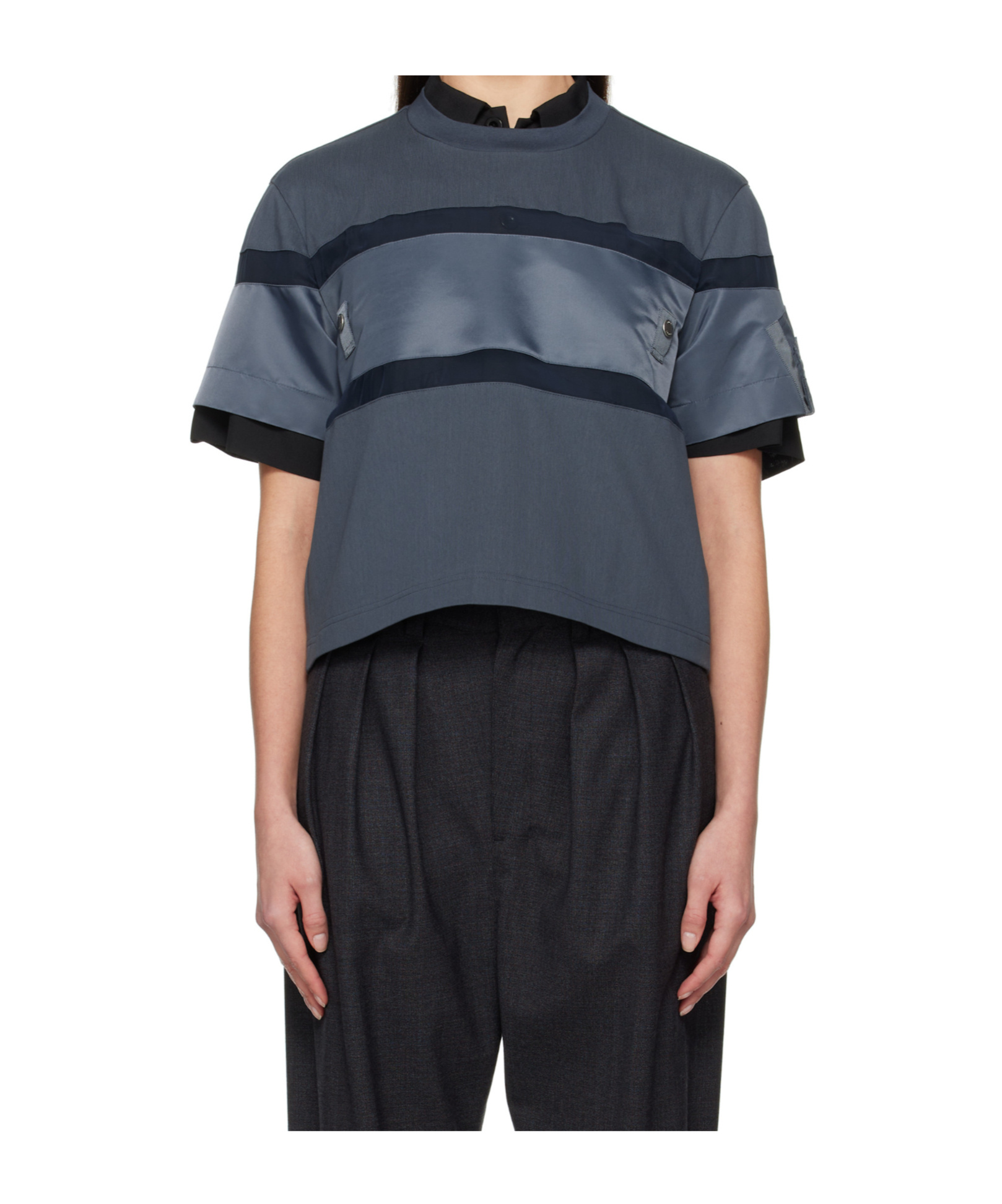 Shop Sacai Round Frame T-shirt In Black