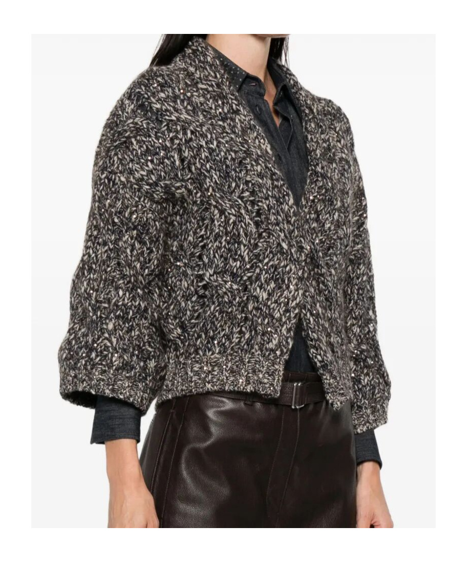 Brunello Cucinelli Twist-detail Cardigan In Brown