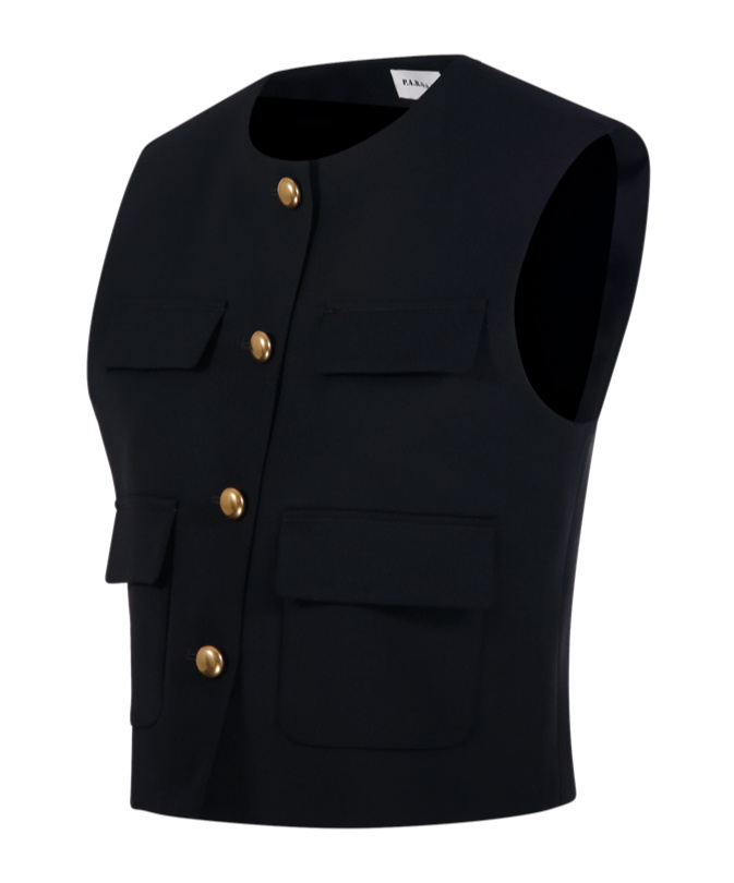 P.a.r.o.s.h Pocket-detail Buttoned Waistcoat In Black