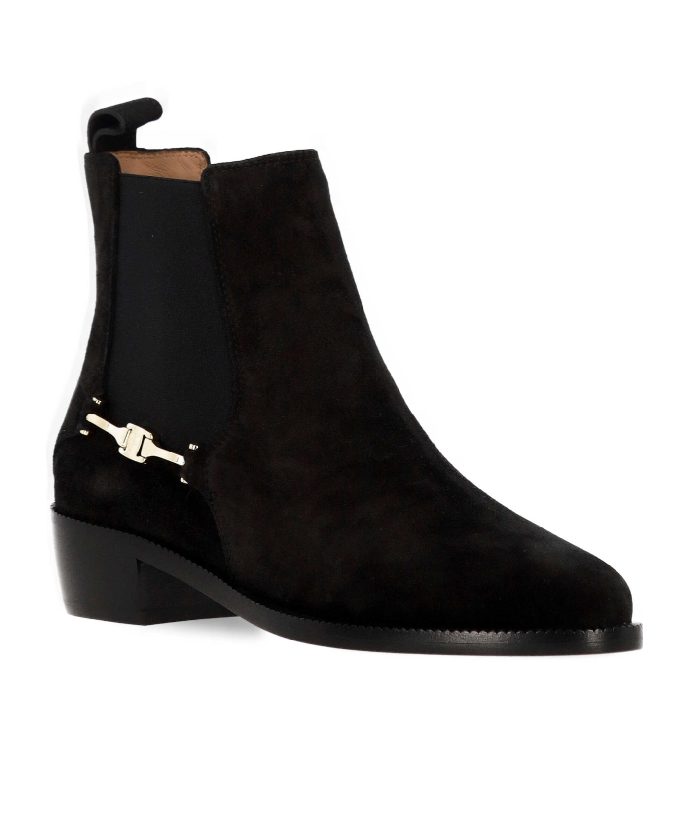 Ferragamo Suede Chelsea Ankle Boots With Elastic Band In Black