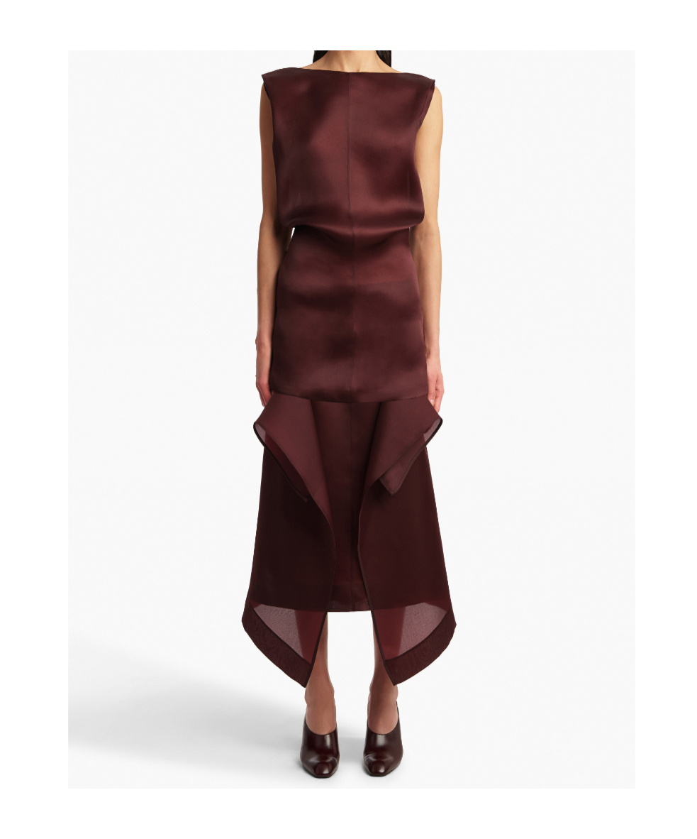 Khaite Toma Silk-organza Dress In Burgundy