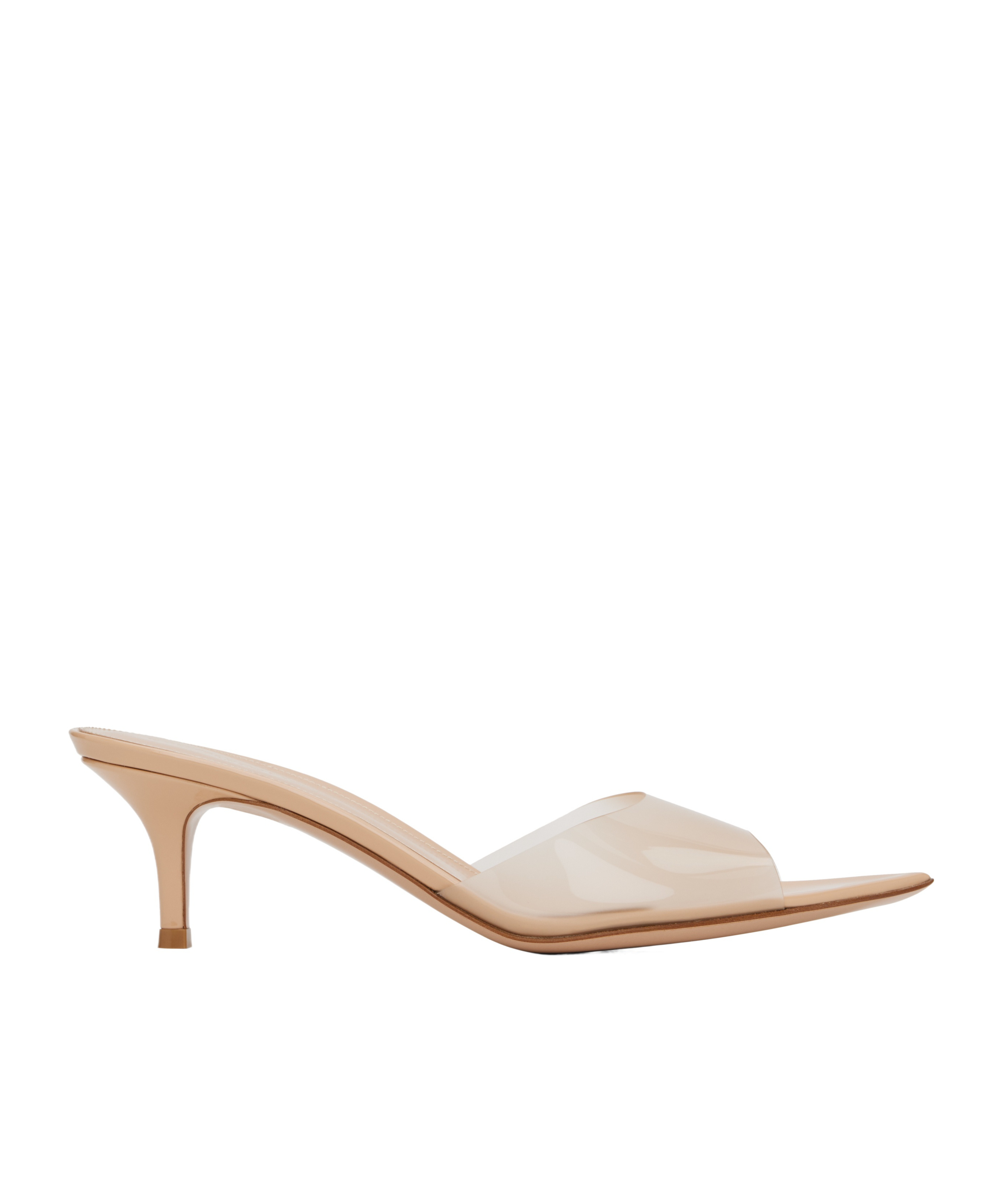 Gianvito Rossi Womens Beige Elle 55 Leather And Pvc Heeled Mules In Neutral