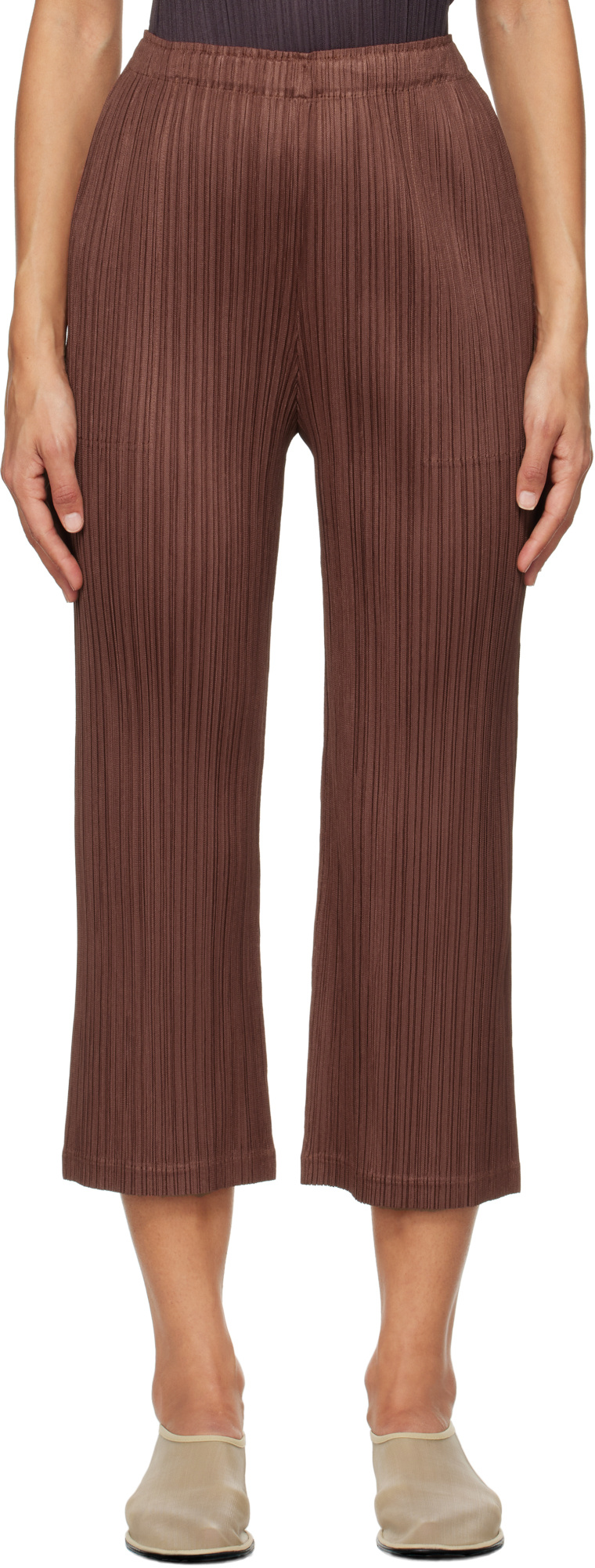 Issey Miyake Burgundy Thicker Bottoms 2 Trousers In Red