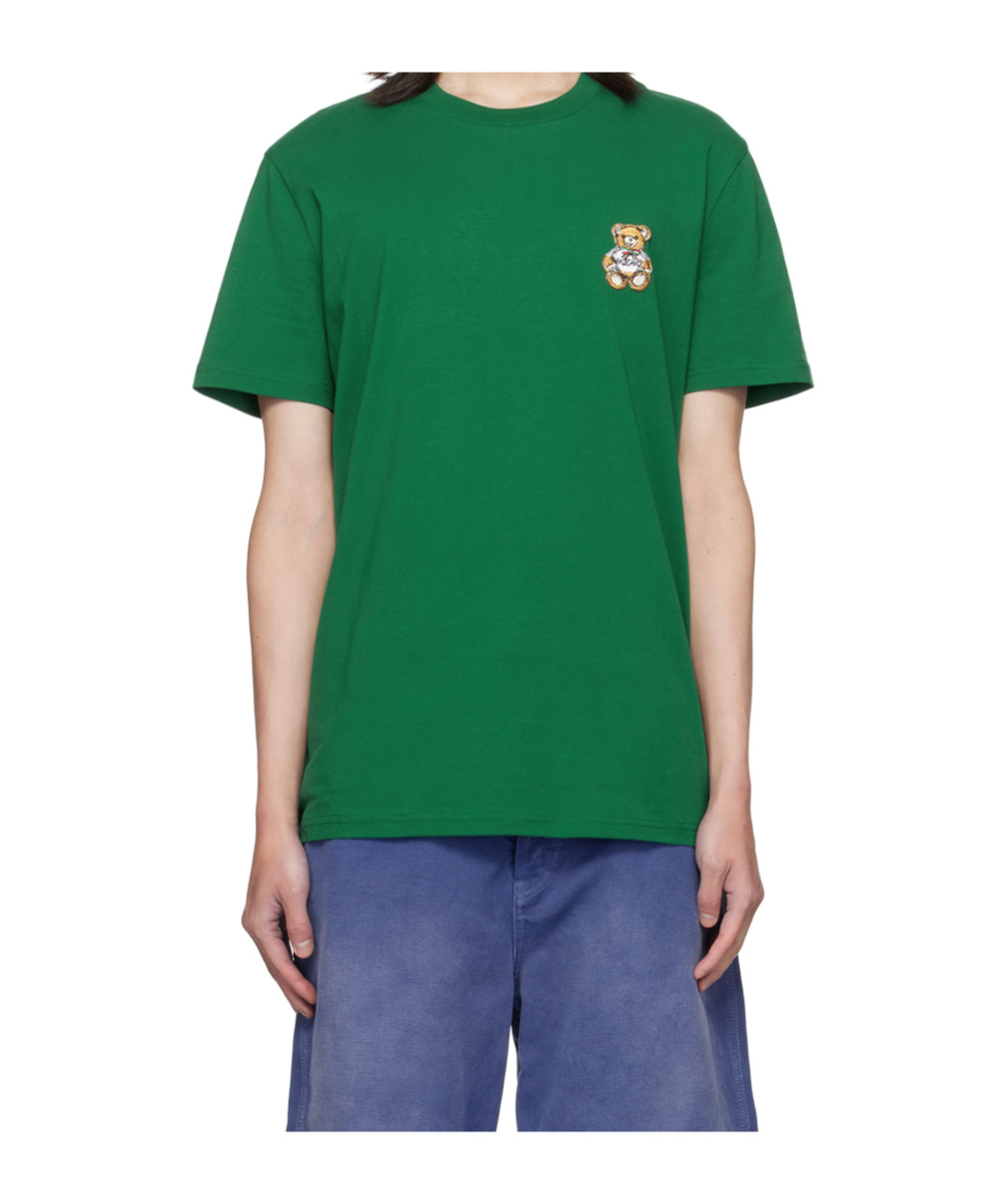 Moschino Green Teddy Patch T-shirt In Green