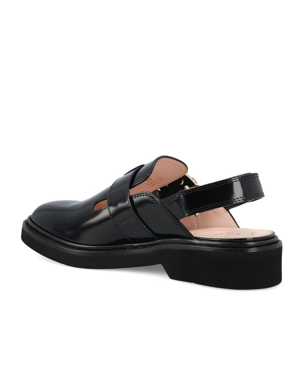 Roger Vivier Buckle Embellished Round Toe Sandals In Black
