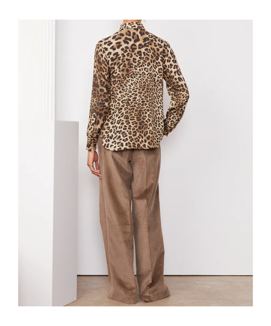 Officine Generale Elzini Button Shirt In Brown