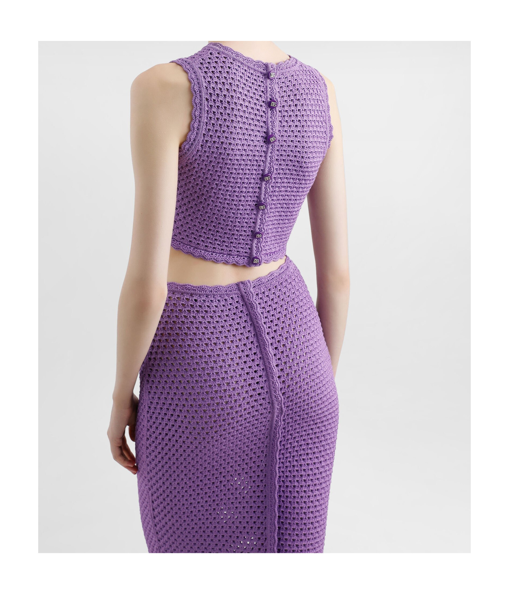 Dolce & Gabbana Calf-length Crochet Skirt In Purple