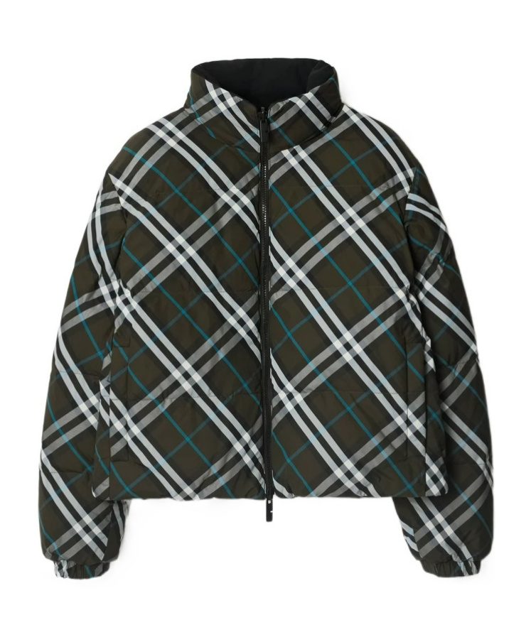 Burberry Embroidered Polyester Reversible Jacket In Black