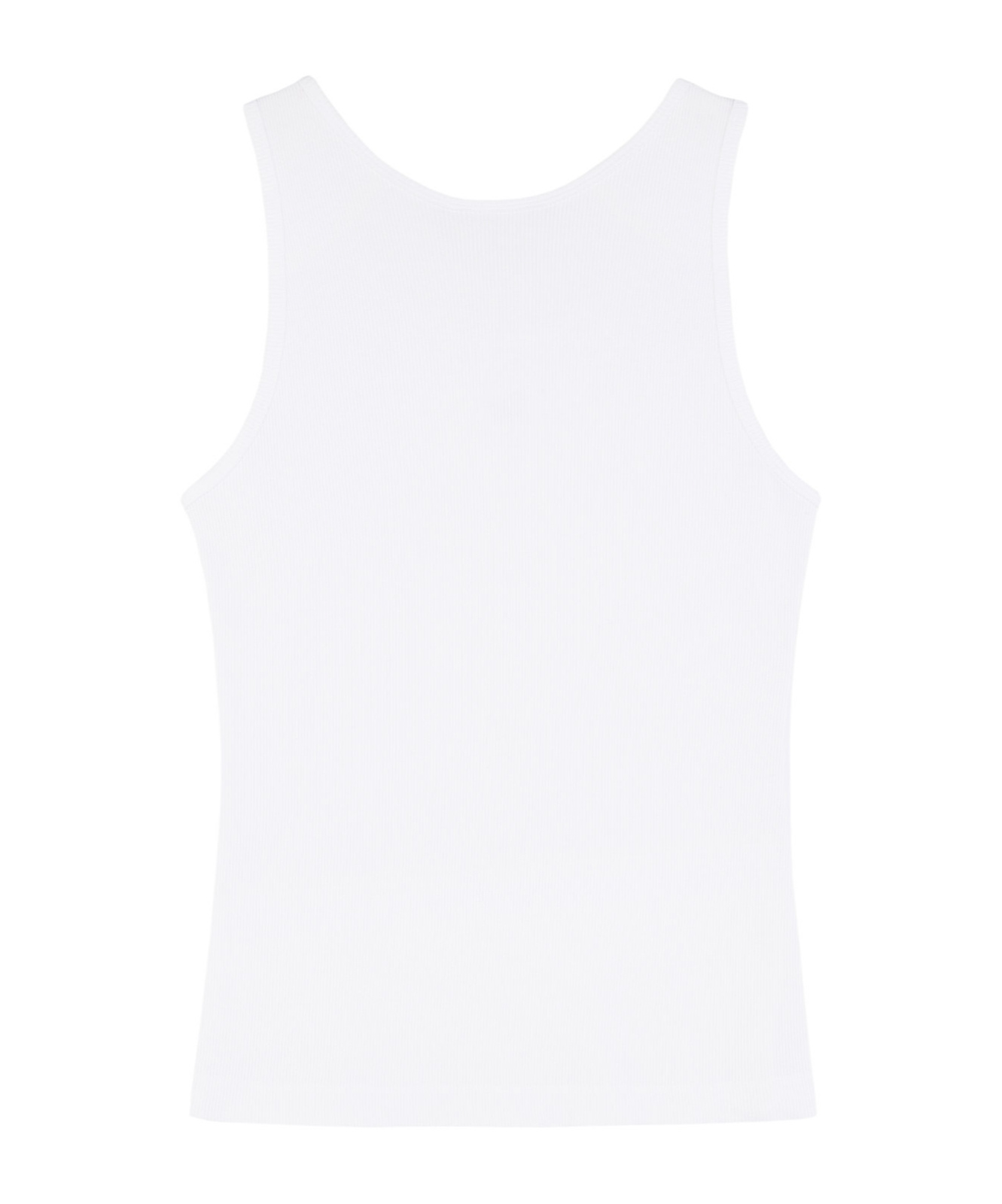 Shop Maison Kitsuné Fox-motif Ribbed Tank Top In White