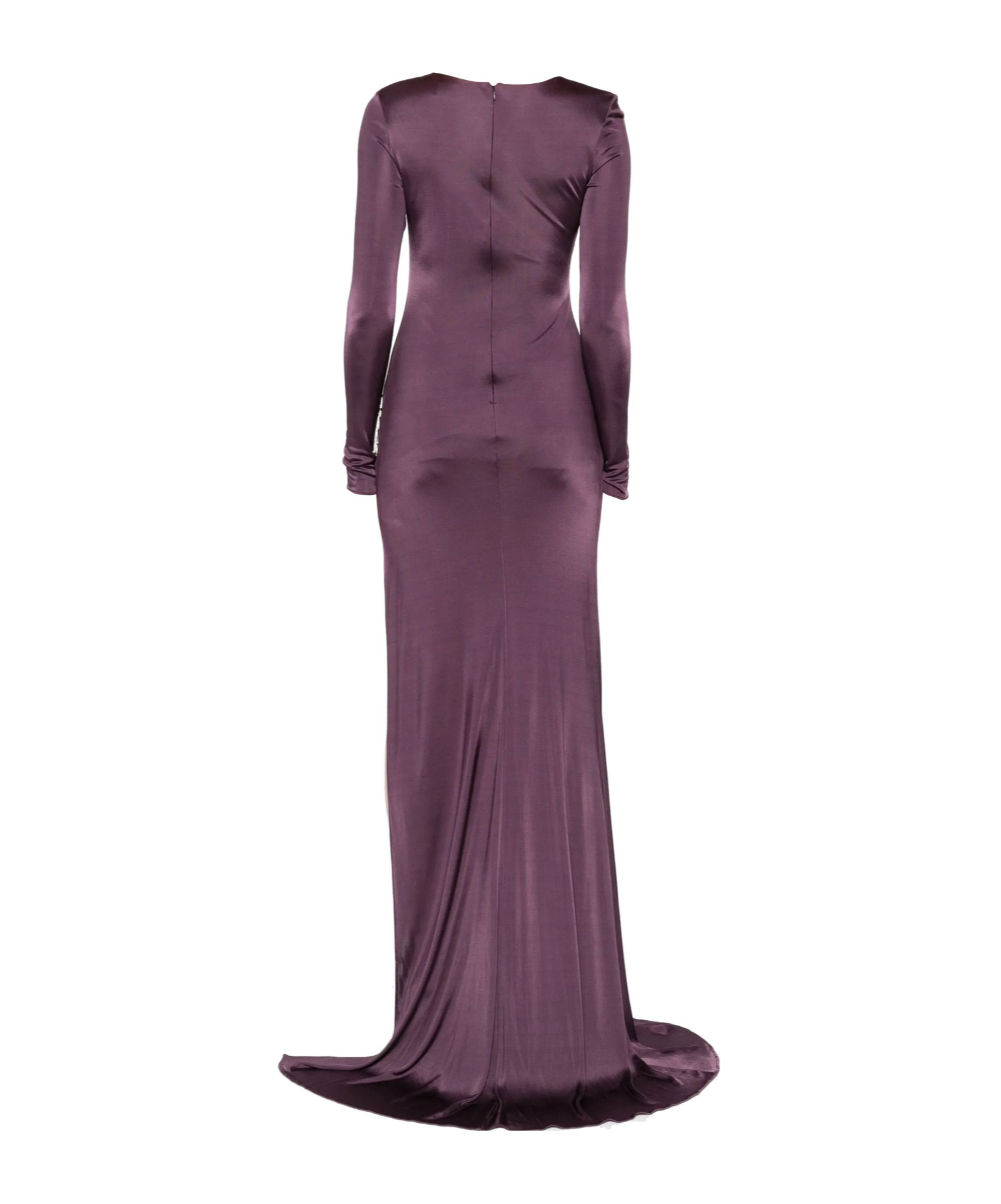 Giuseppe Di Morabito Draped Jewel-embellished Gown In Purple