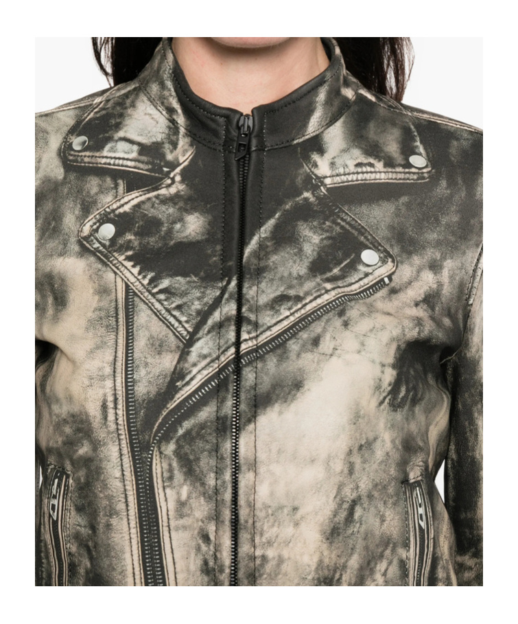 Diesel L-uxure Zip-fastening Leather Jacket In Multi