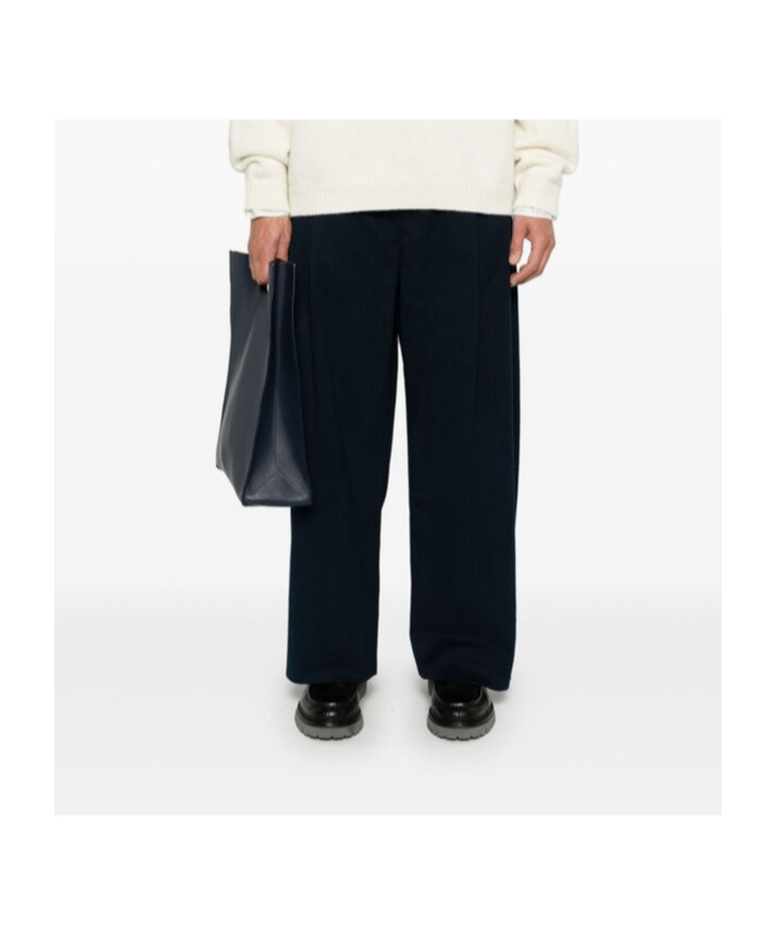Studio Nicholson Sorte Cropped Cotton-twill Trousers In Black