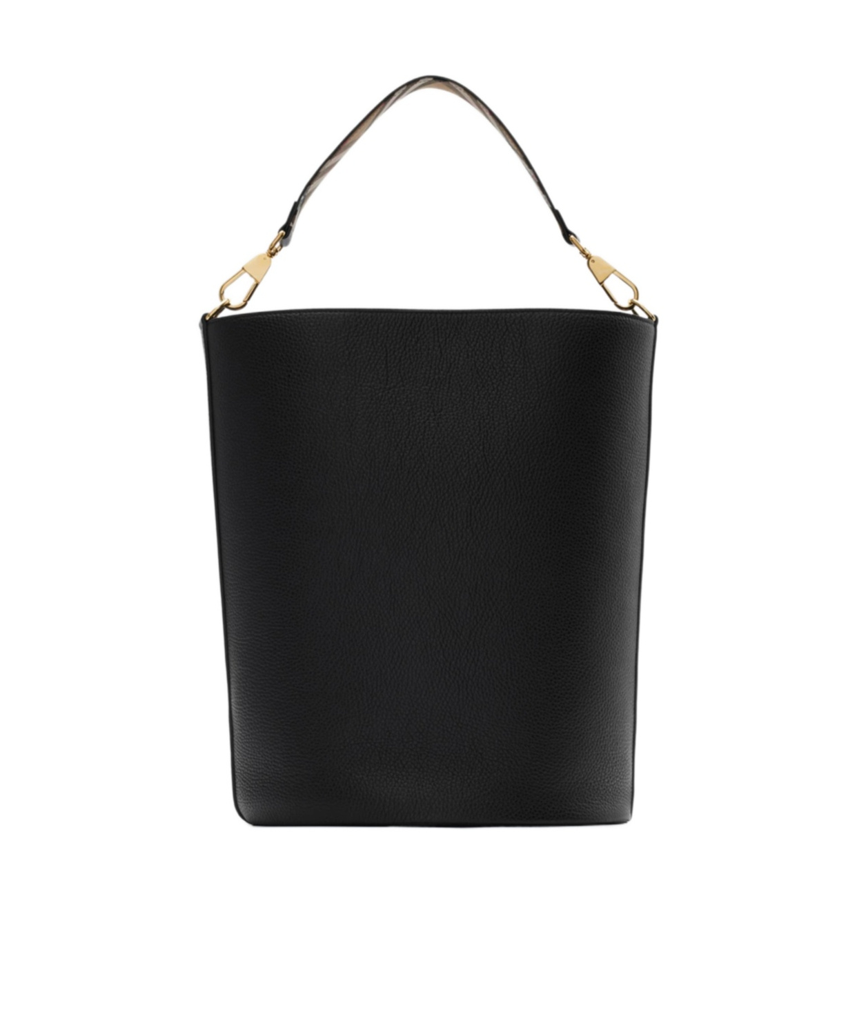 Burberry Medium Bucket Shoulder Bag In Black