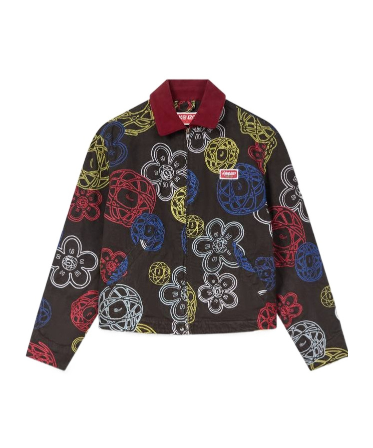 Kenzo ' X Futura 2000' Embroidered Zip-up Utility Jacket In Multi