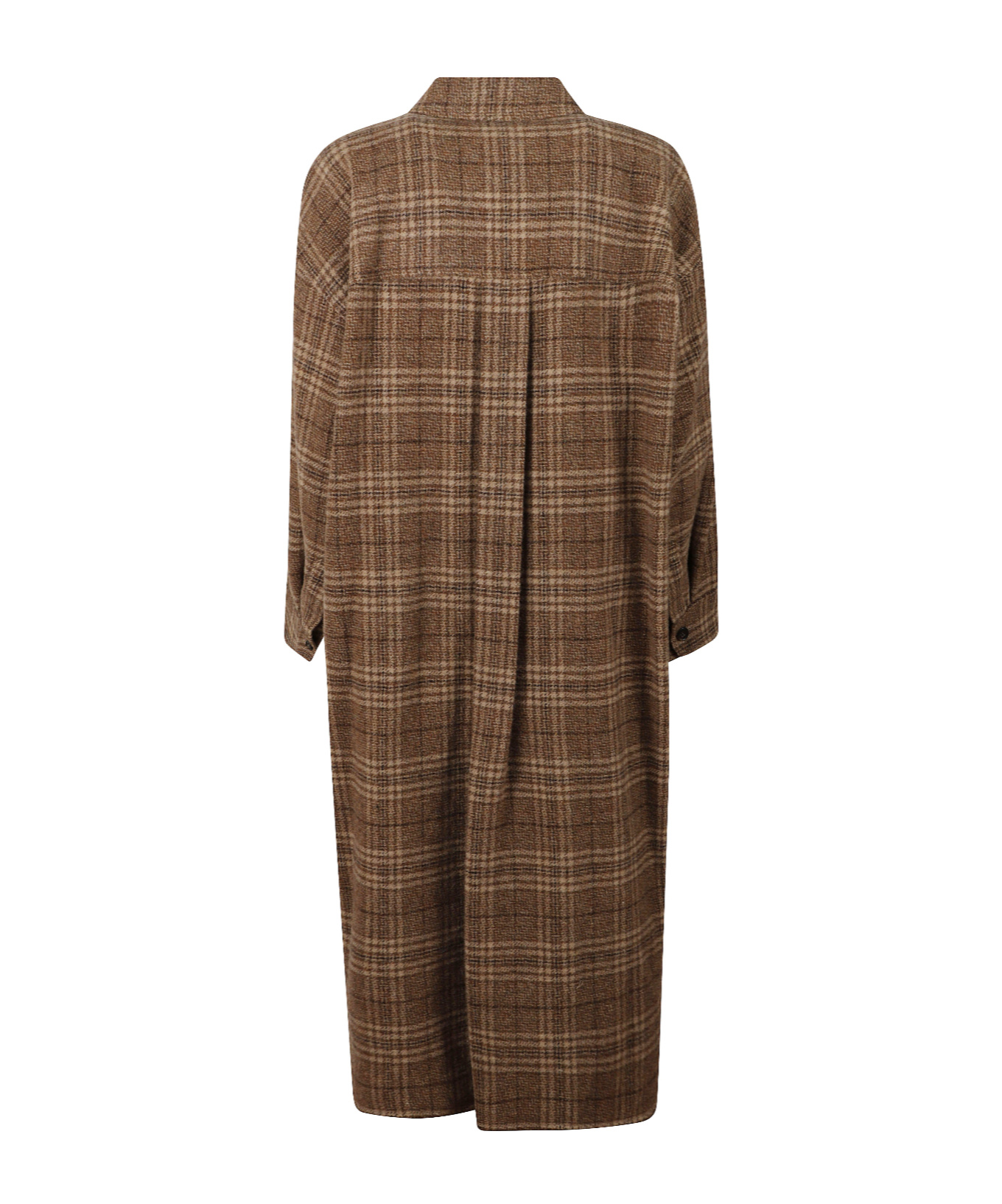 Isabel Marant Étoile Gislene Checked Long Coat In Brown