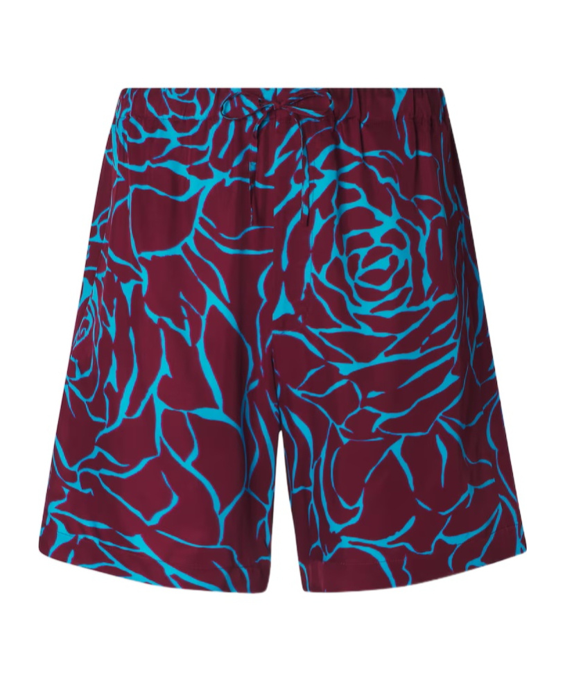 Dries Van Noten Floral Shorts In Burgundy