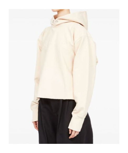 Maison Margiela Logo-embroidered Cotton Hoodie In White