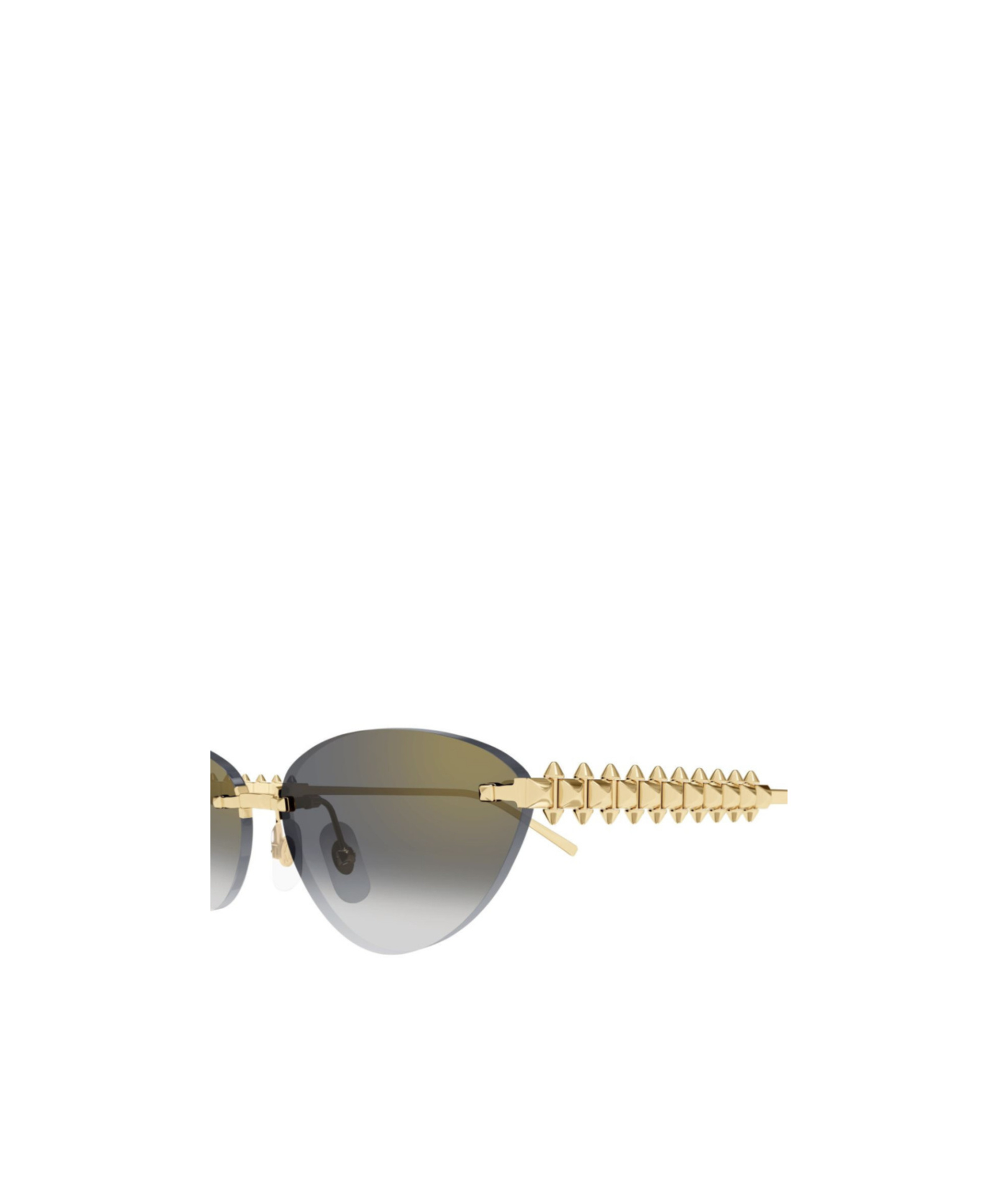 Cartier Rimless Metal Cat-eye Sunglasses In Gold