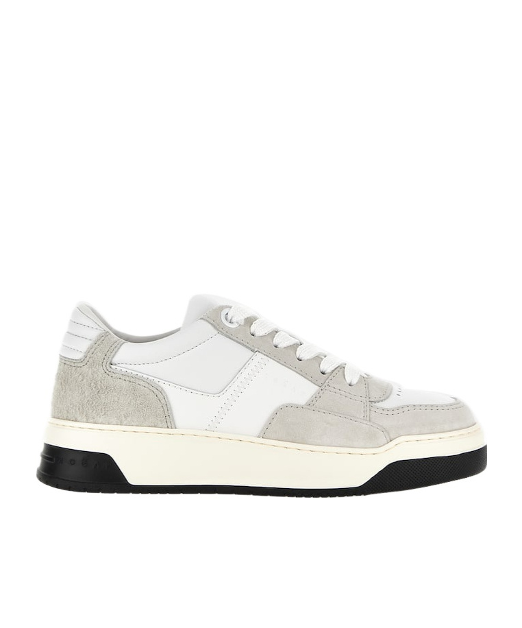 Hogan Chamallow Suede And Nappa Two-tone Sneakers In White