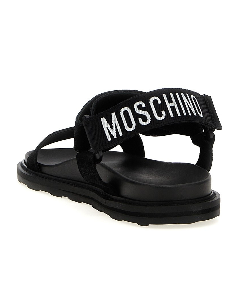Moschino Couture Sandal With Logo In Black