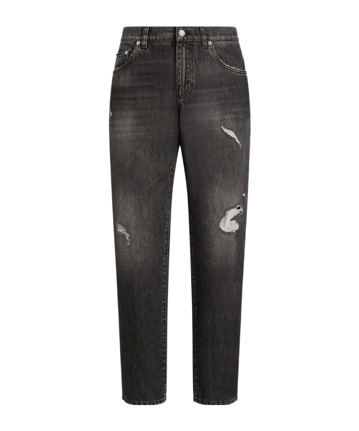 Dolce & Gabbana Straight-leg Distressed Effect Jeans Clothing In Black
