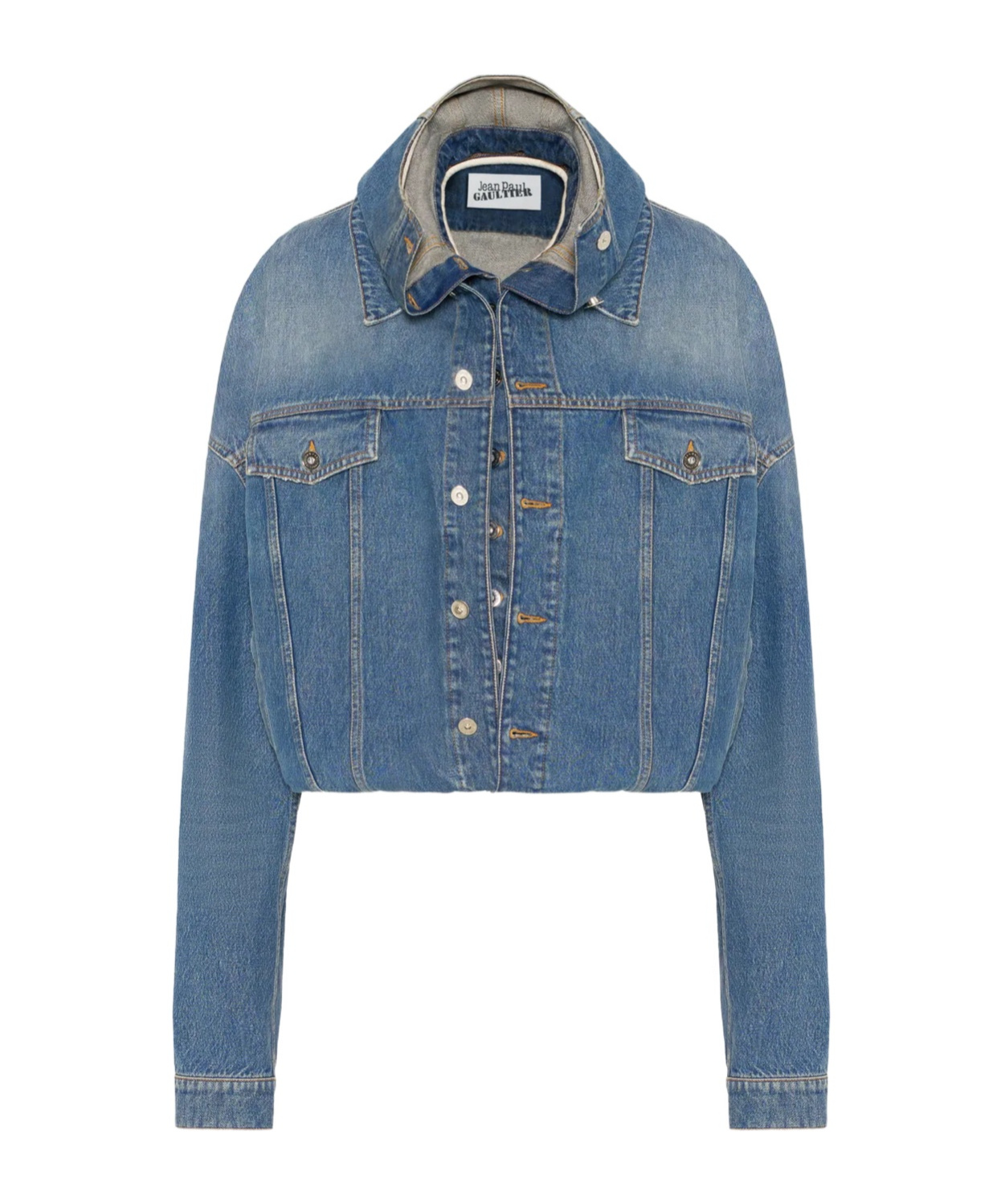 Jean Paul Gaultier Double Layer Hooded Denim Jacket