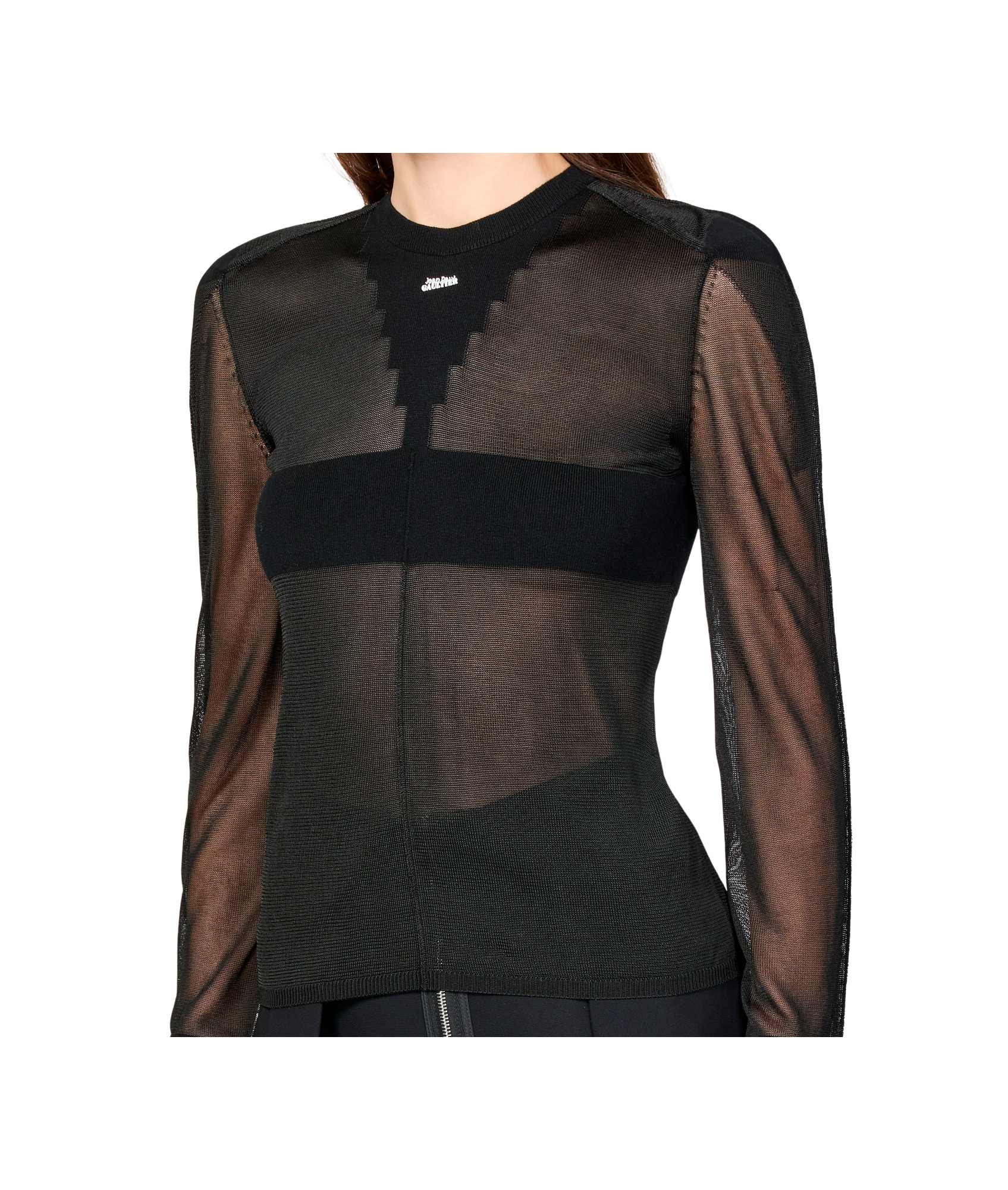 Jean Paul Gaultier The Viscose Knitted Long Sleeves Crew Neck Pullover In Black