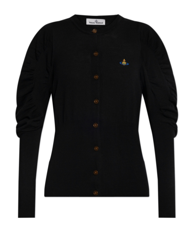 Vivienne Westwood Long-sleeved Knitted Cardigan In Black