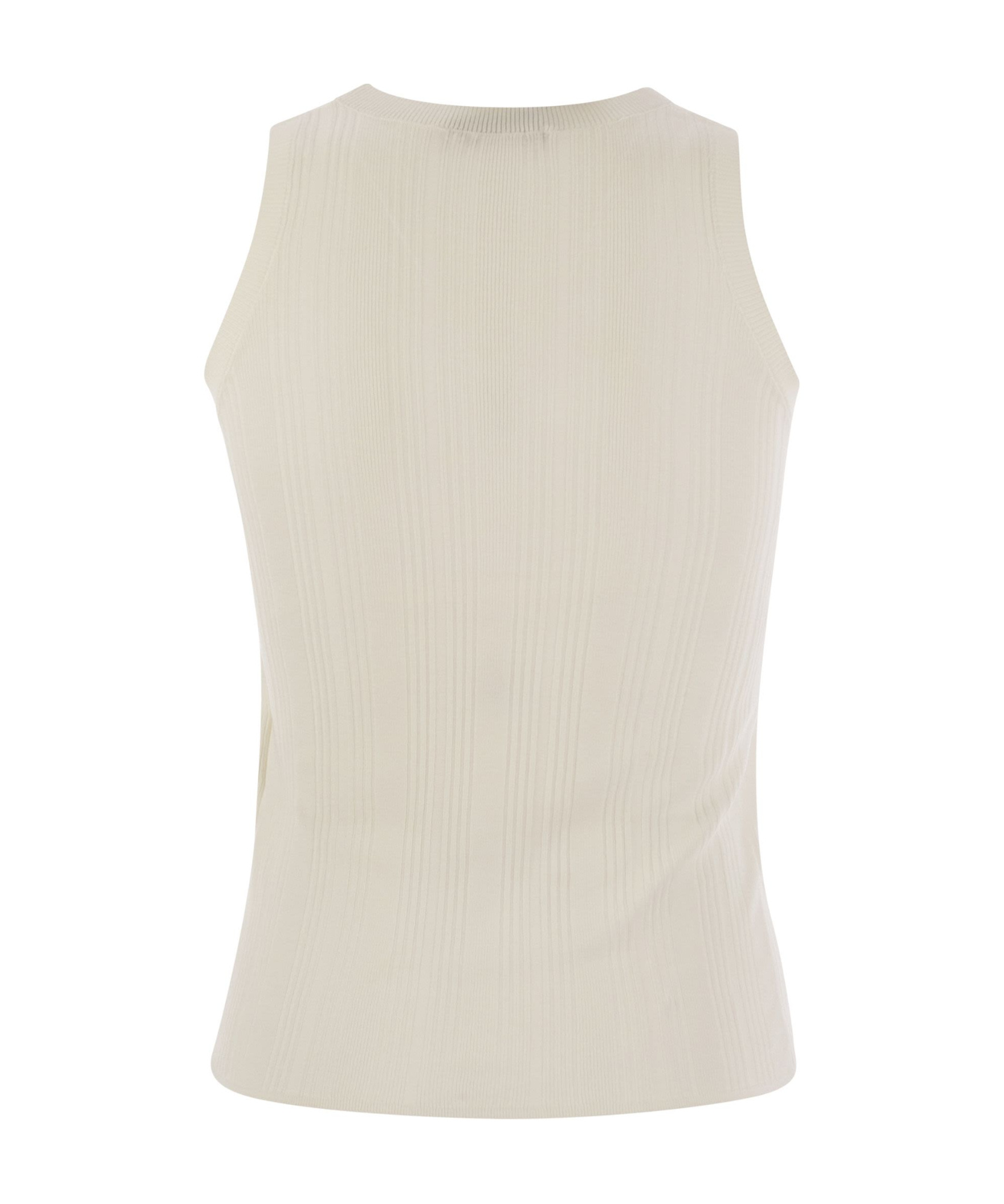 Weekend Max Mara Round Collar Sleeveless Vest In Nude