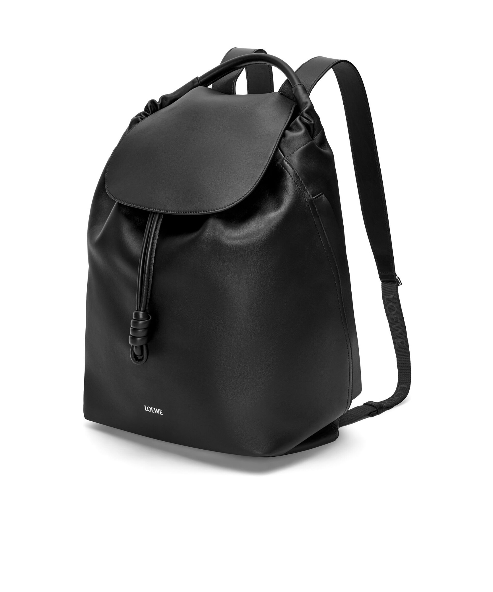 Loewe Flamenco Drawstring Calfskin Backpack In Black