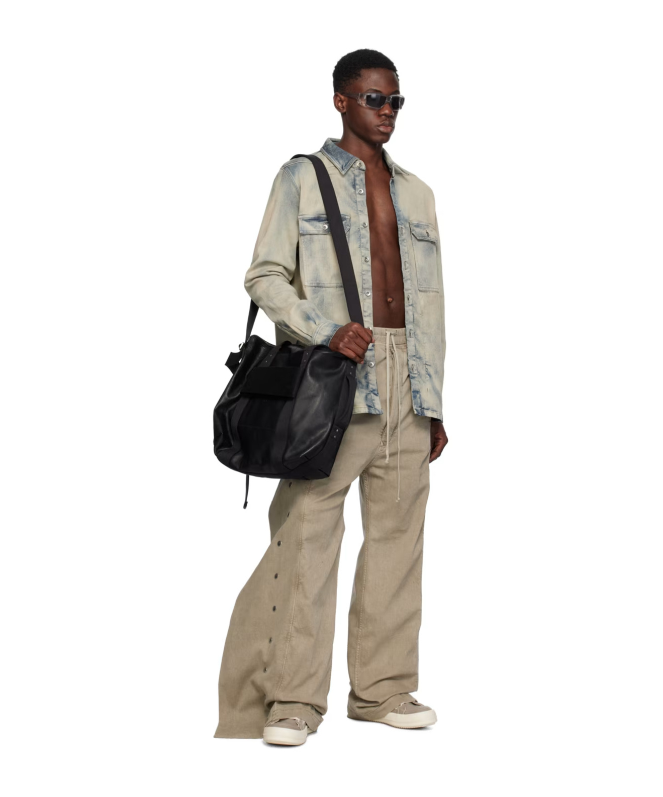 Rick Owens Drkshdw Pusher Wide-legged Casual Pants In Gray