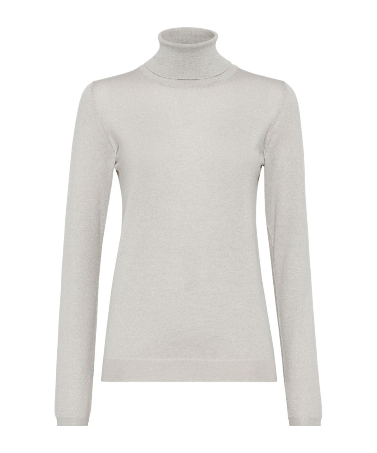 Brunello Cucinelli Cashmere-silk Glitter Turtleneck Sweater In White