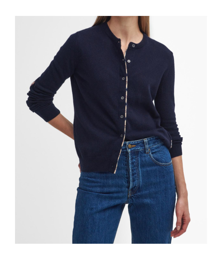 Barbour Wool Blend Cardigan In Blue