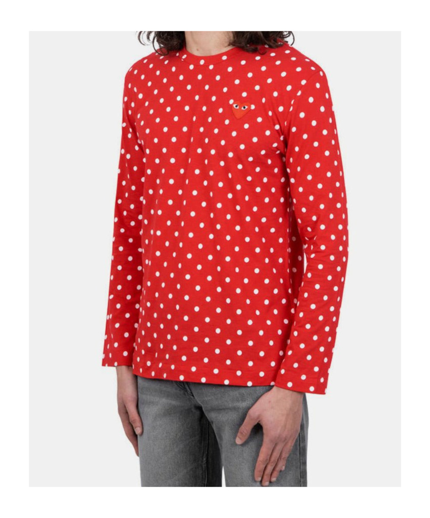 Comme Des Garçons Play Crew Neck T-shirt In Red
